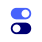 Vizlib Switch displaying toggle controls next to a Qlik Sense chart.