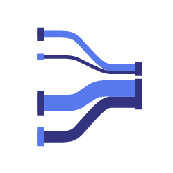 Vizlib Sankey Chart displaying flows between dimensions in a Qlik Sense sheet.